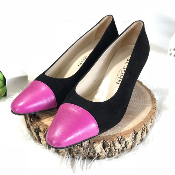 St. John Shoes - Authentic ST. JOHN Black Color Block Heel